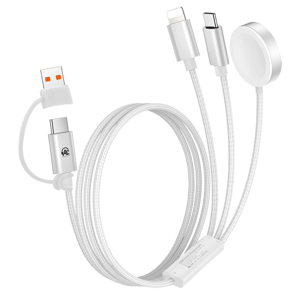 AUDIOCULAR- 100W PD 3-in-2 Fast Charging Multi Cable with 3 Ports (5ft/1.5m) - 8