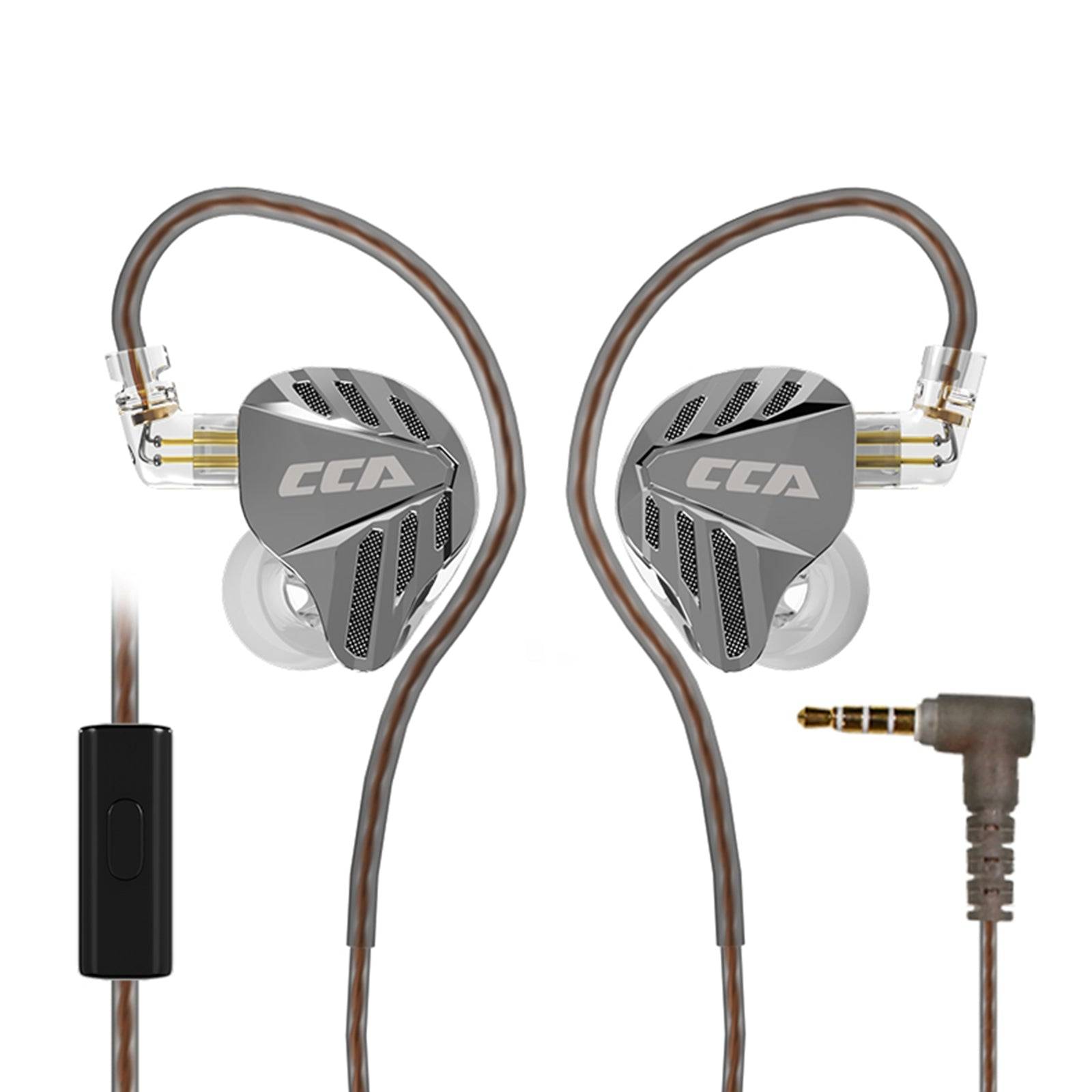 CCA Falcon IEMs with silver and black design