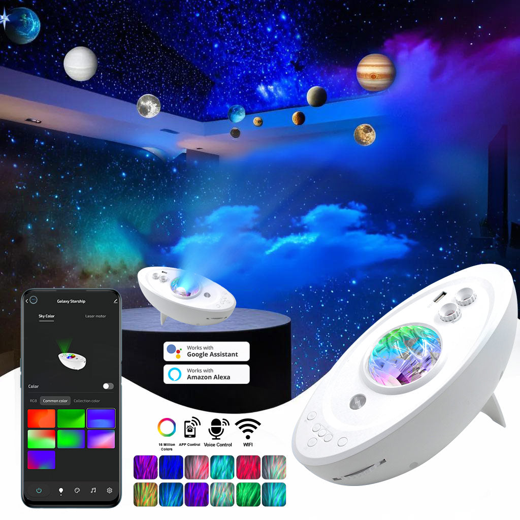 TECPHILE Starship Galaxy Night Light Projector with Speaker (Music Sync)