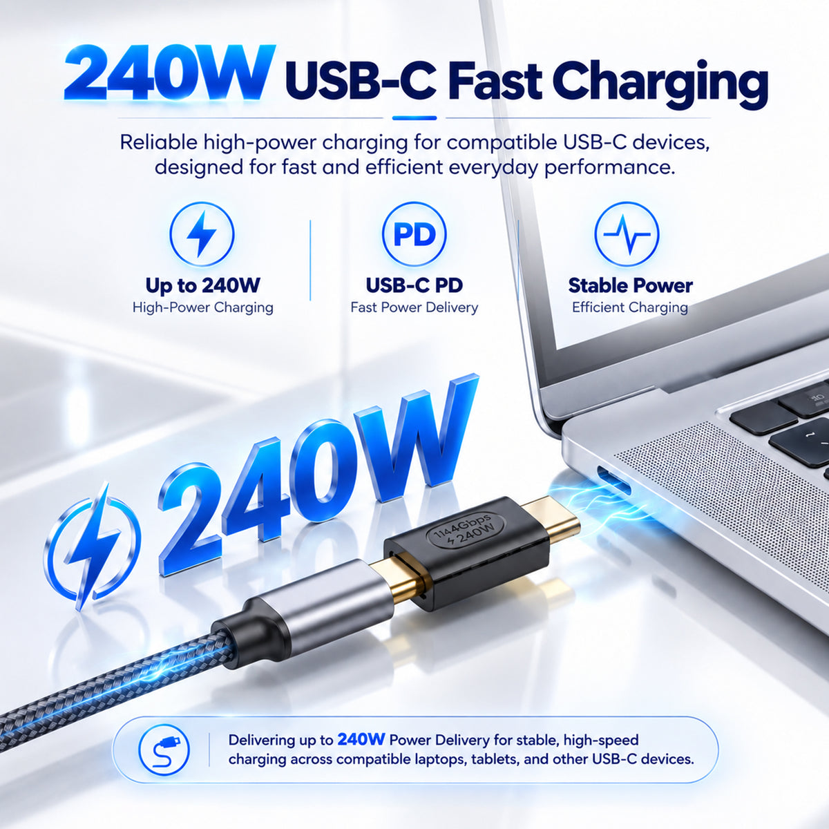 240W USB C fast charging, 8K@60Hz ultra HD resolution, and stable connectivity for laptops and devices