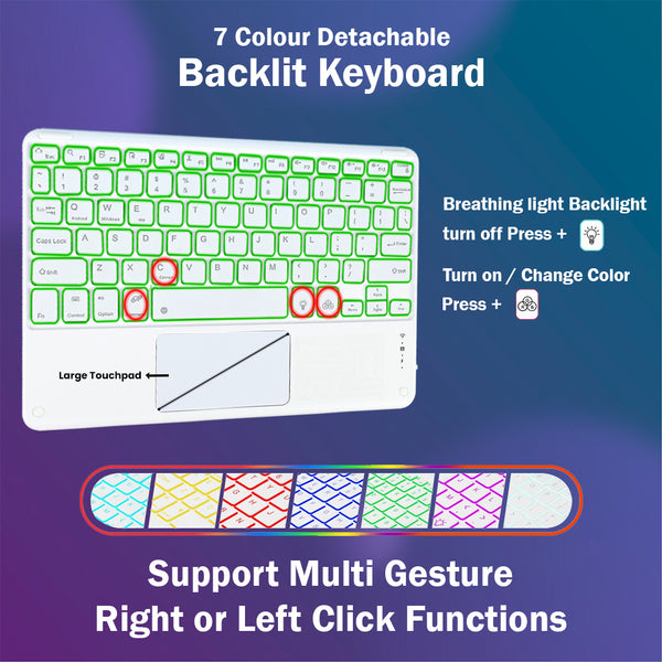 LX103T Keyboard Case Cover for Lenovo Tab M10 FHD Plus 2nd Gen/ K10 10.3 - 3