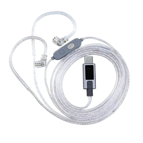 KZ M2 Cable with Mic - Upgrade Audio | 3.5mm & Type-C, featuring dual mics and silver-plated wire for enhanced sound quality and clarity.