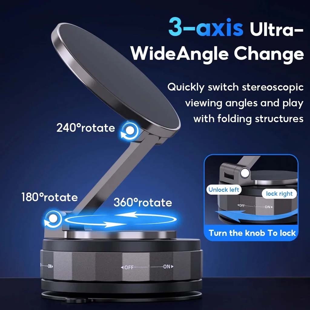 TECPHILE T30 features 3-axis ultra-wide angle adjustment with 180°, 240°, and 360° rotation for optimal phone viewing angles.