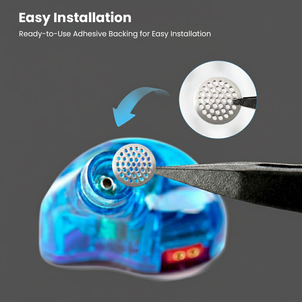 AUDIOCULAR nozzle filter installation with adhesive backing