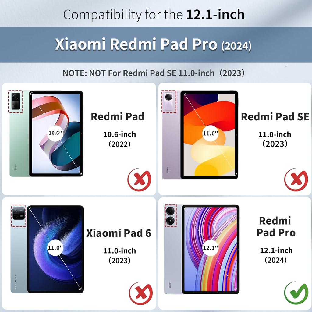 RM121 Keyboard Case for Xiaomi Redmi Pad 2 Pro, Redmi Pad Pro 12.1-inch