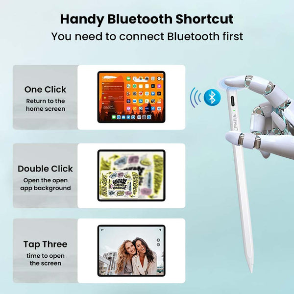 TECPHILE 314A Bluetooth iPad Pencil for 2018 2025 Models - 10