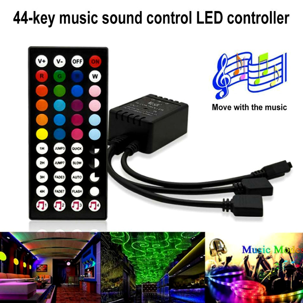 TECPHILE - 4 Pin RGB LED Strip Light IR Music Controller