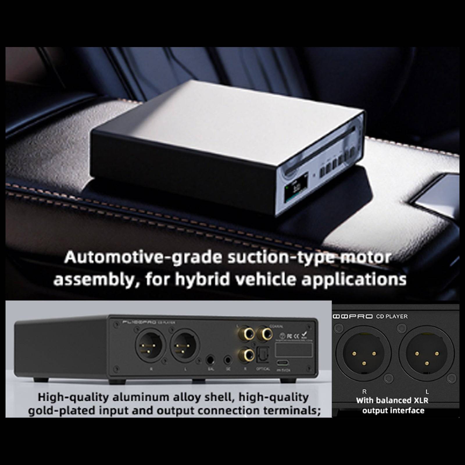 Rear view of high-quality aluminum alloy audio interface with XLR output