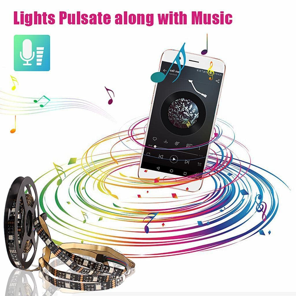 TECPHILE - Bluetooth RGB LED Strip Controller with 44 Keys Remote