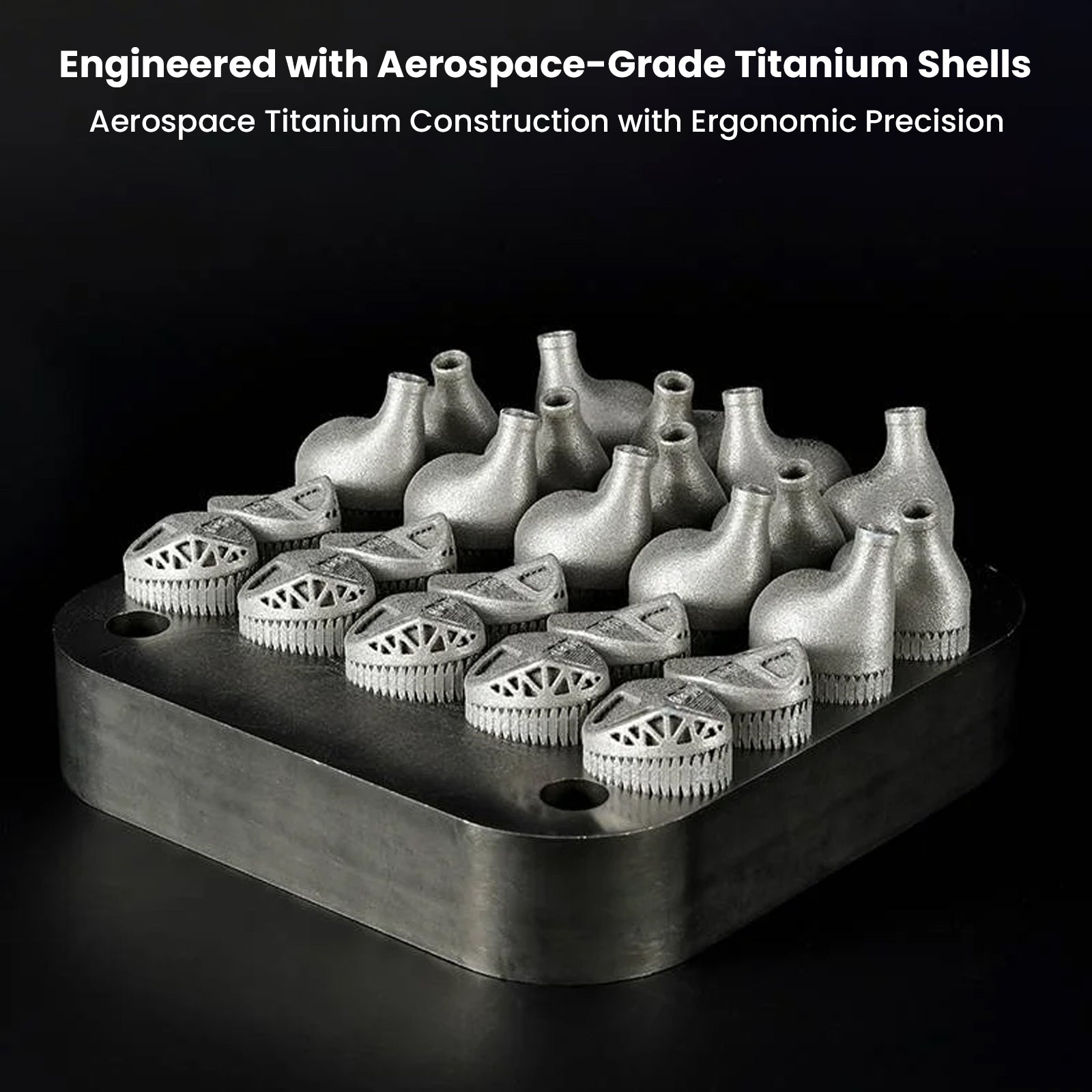 Aerospace-grade titanium shells for in-ear monitors with ergonomic design