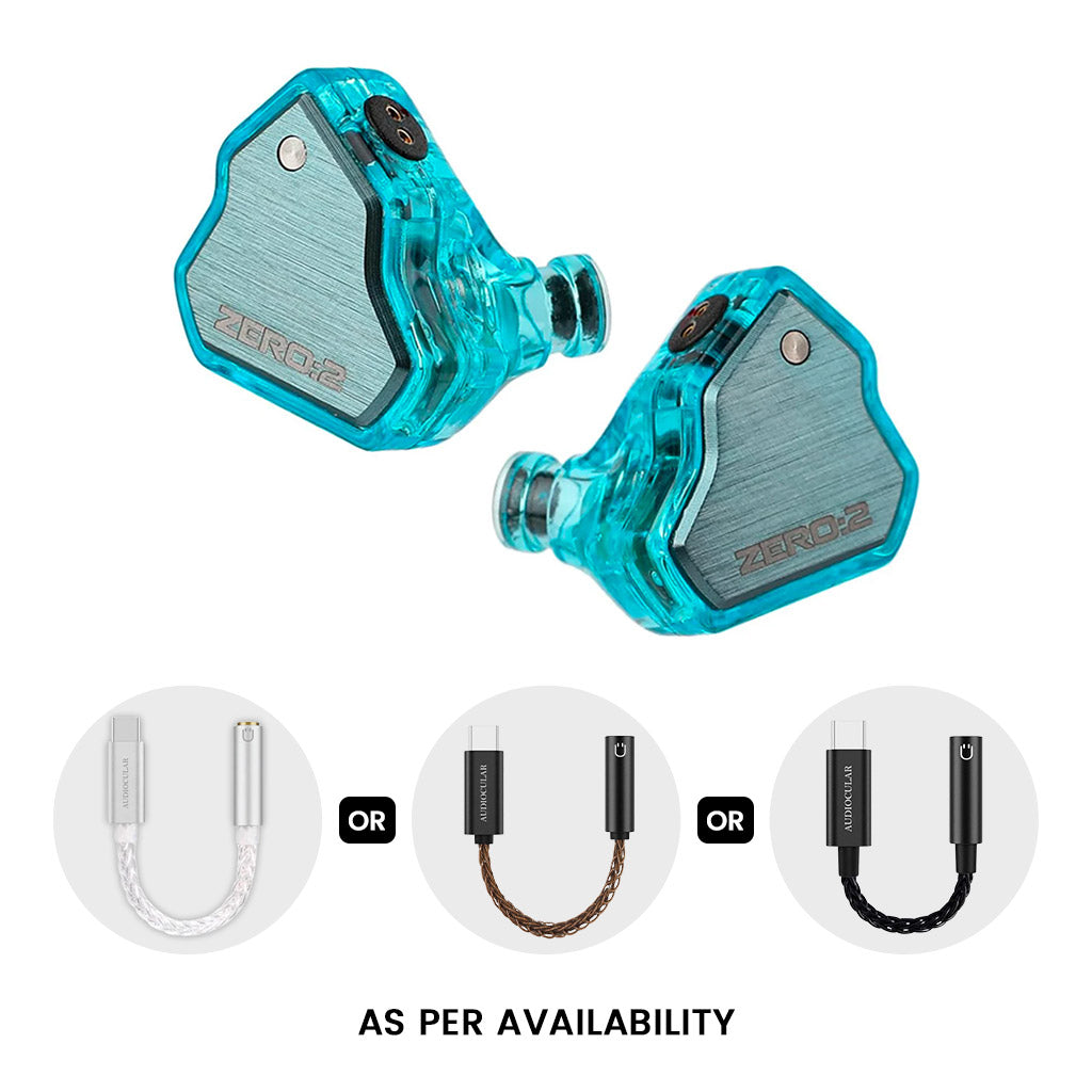 7HZ x Crinacle Zero 2 IEM (Blue) + AUDIOCULAR D07 Slim DAC & Amp