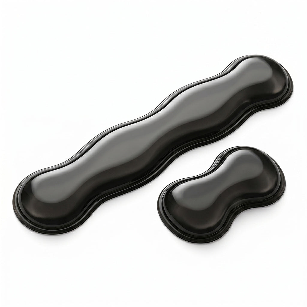 Black ergonomic gel wrist rests