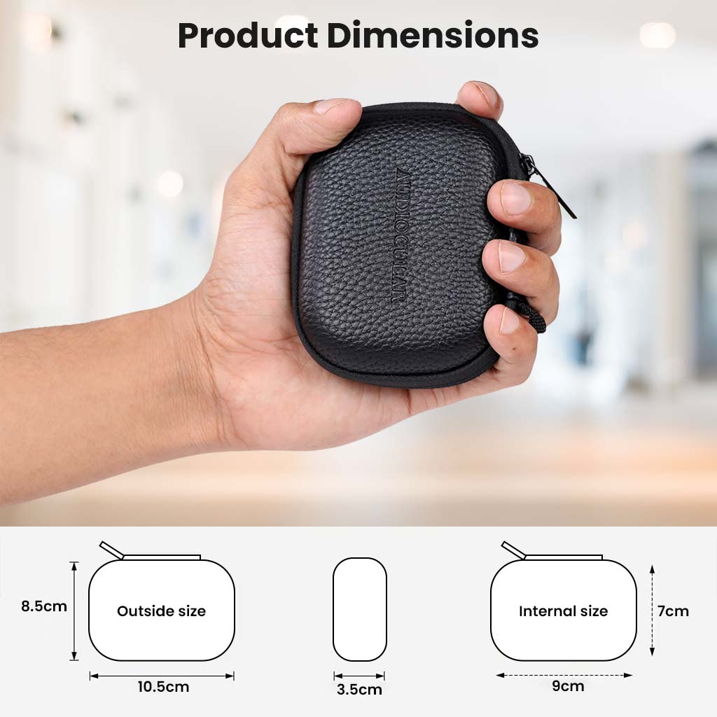 AC27 Leather Zip Earphone Case for IEM