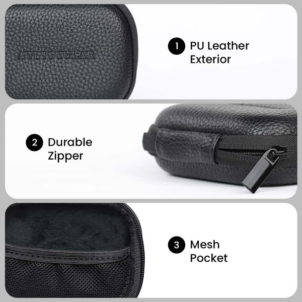 AC27 Leather Zip Earphone Case for IEM - 4