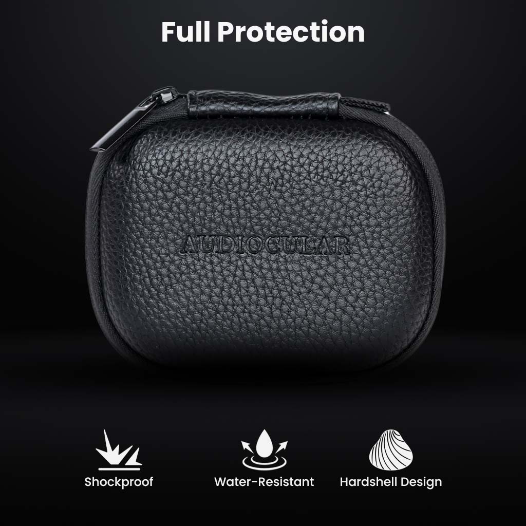 AC27 Leather Zip Earphone Case for IEM