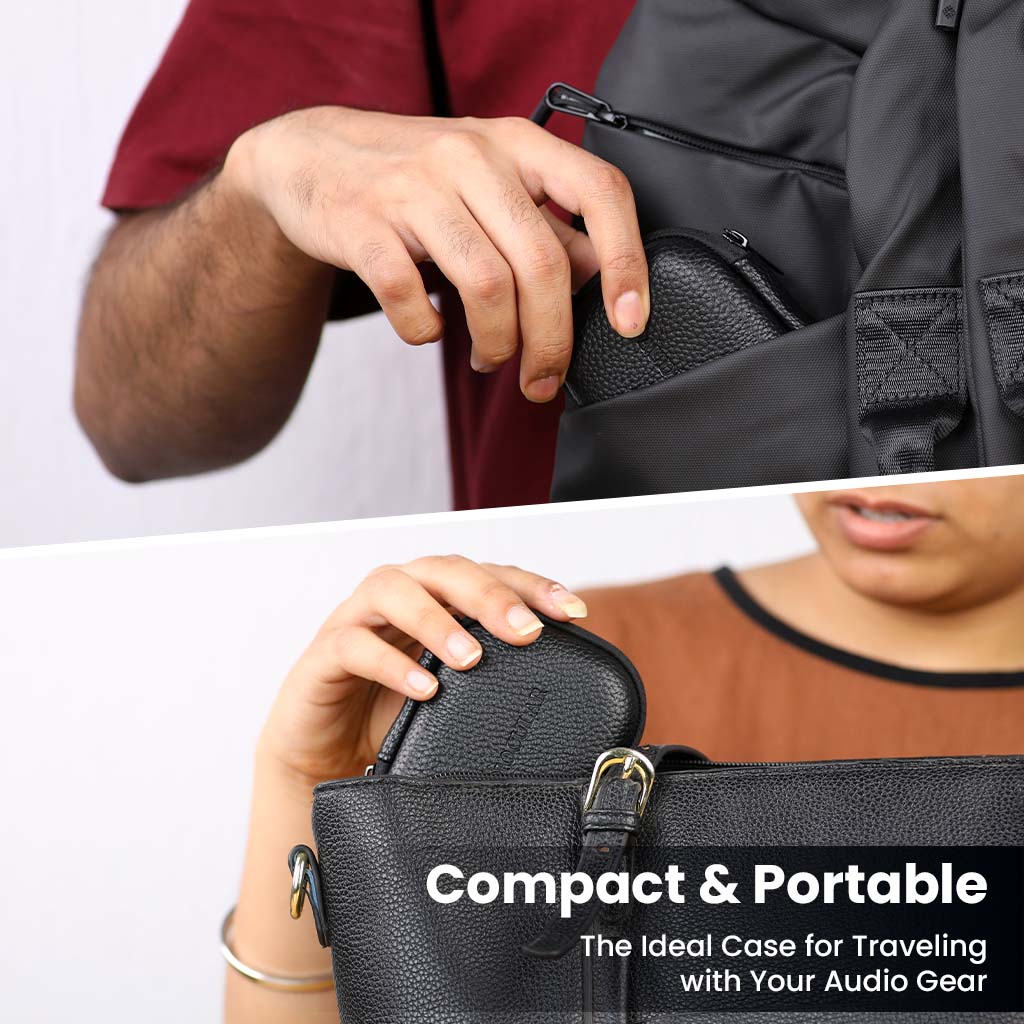 AC27 Leather Zip Earphone Case for IEM