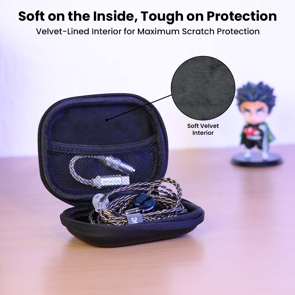 AC27 Leather Zip Earphone Case for IEM