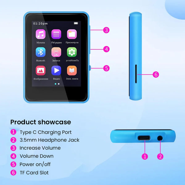 AUDIOCULAR M31 Portable Mp3 Music Player with Bluetooth - 7