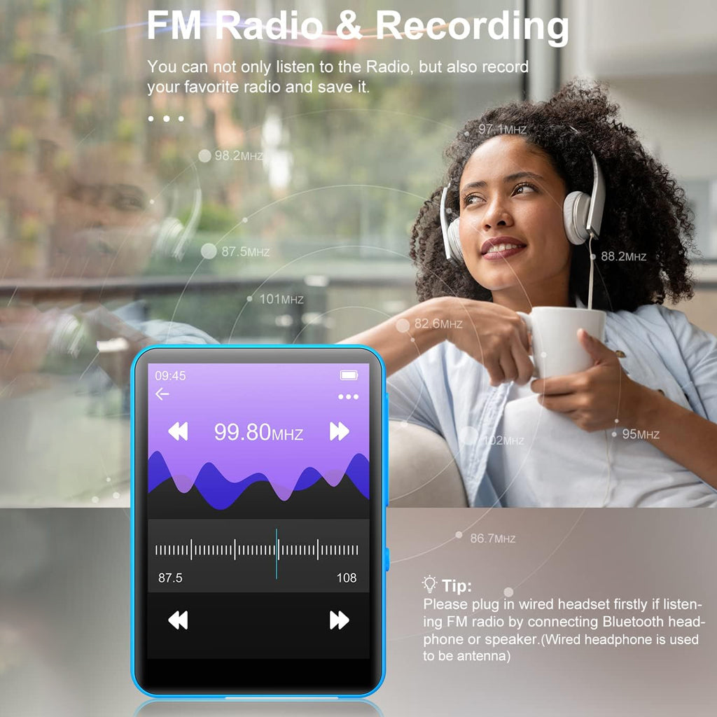 AUDIOCULAR M31 Mp3 Player with FM radio and recording feature, ideal for capturing and saving favorite radio broadcasts.