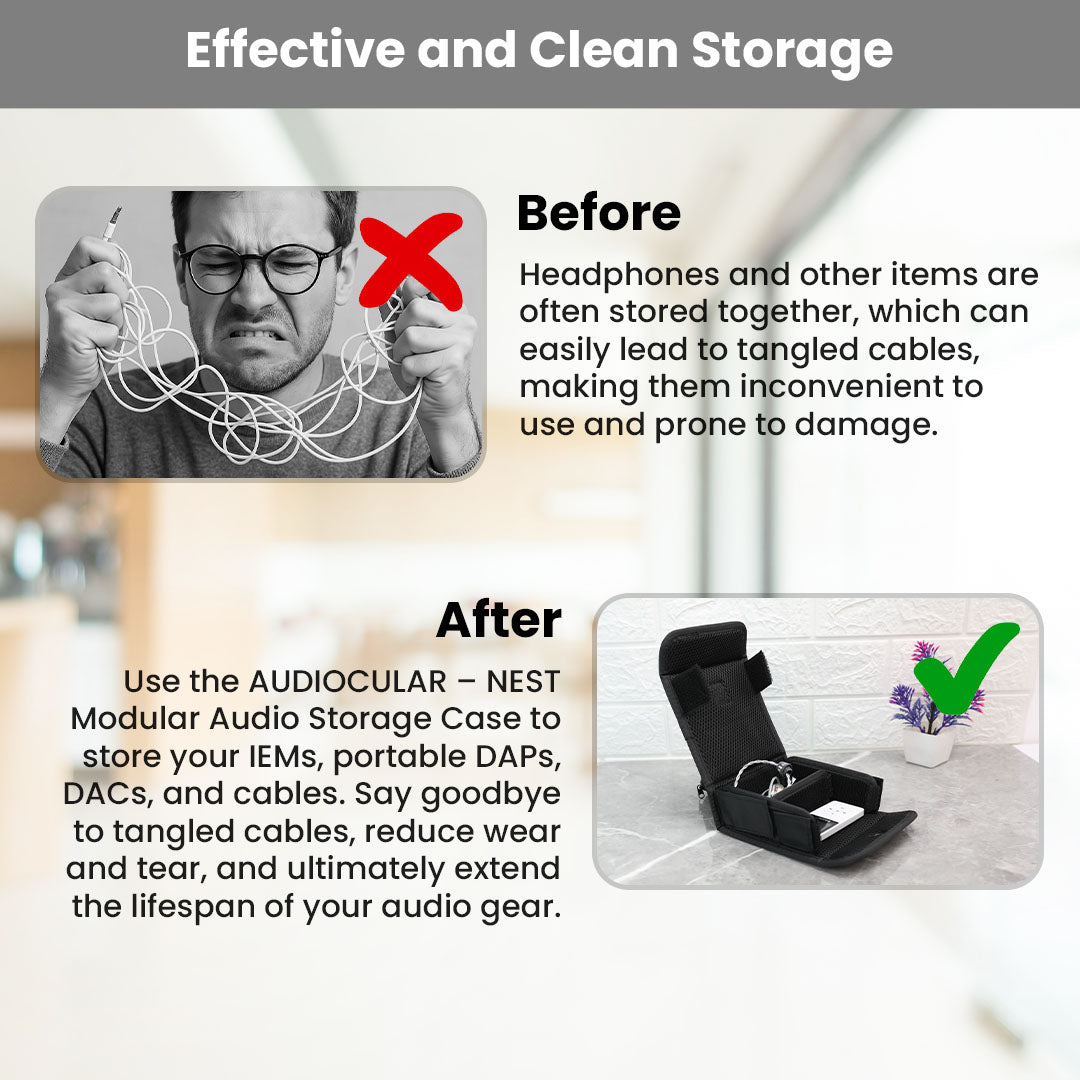 AUDIOCULAR NEST Modular Audio Storage Case with Effective and Clean Storage
