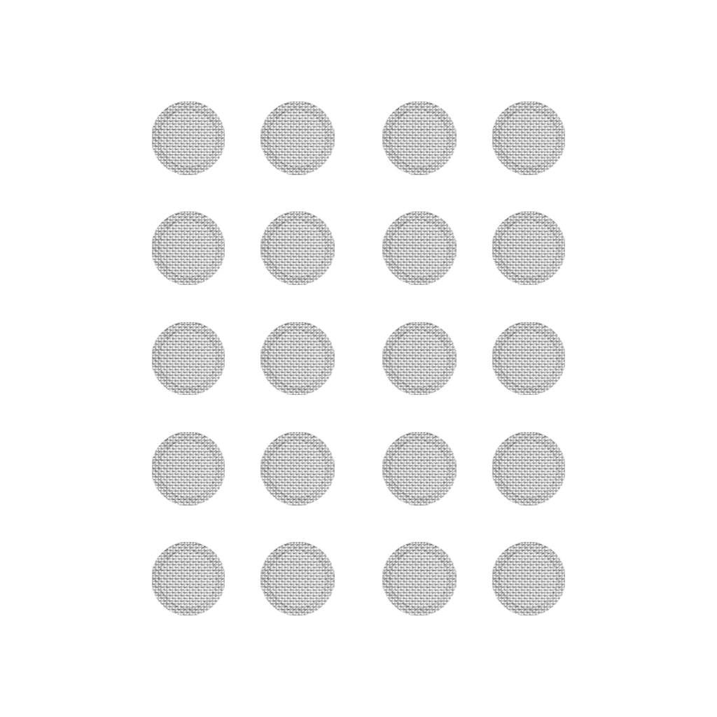 Grey AUDIOCULAR nozzle filters for IEMs and TWS, shown in a uniform layout. Designed to improve audio balance and reduce distortion.
