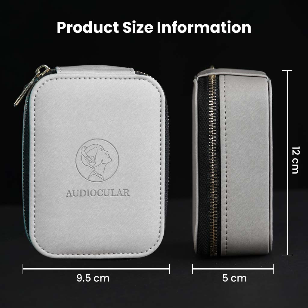 AUDIOCULAR LUXE Premium Storage Case for IEMs, Cables & Accessories Product Size Information