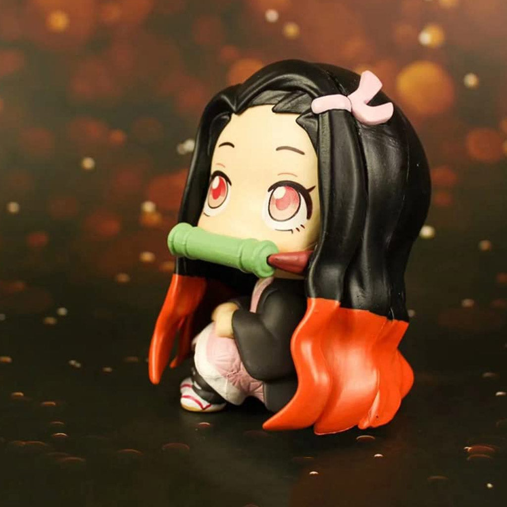 Anime Action Figures Naruto, Kakashi, Luffy, Nezuko Bobblehead Toy