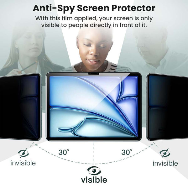 Anti Spy Privacy Tempered Glass Screen Protector for iPad Air 11 M2/ M3 - 3