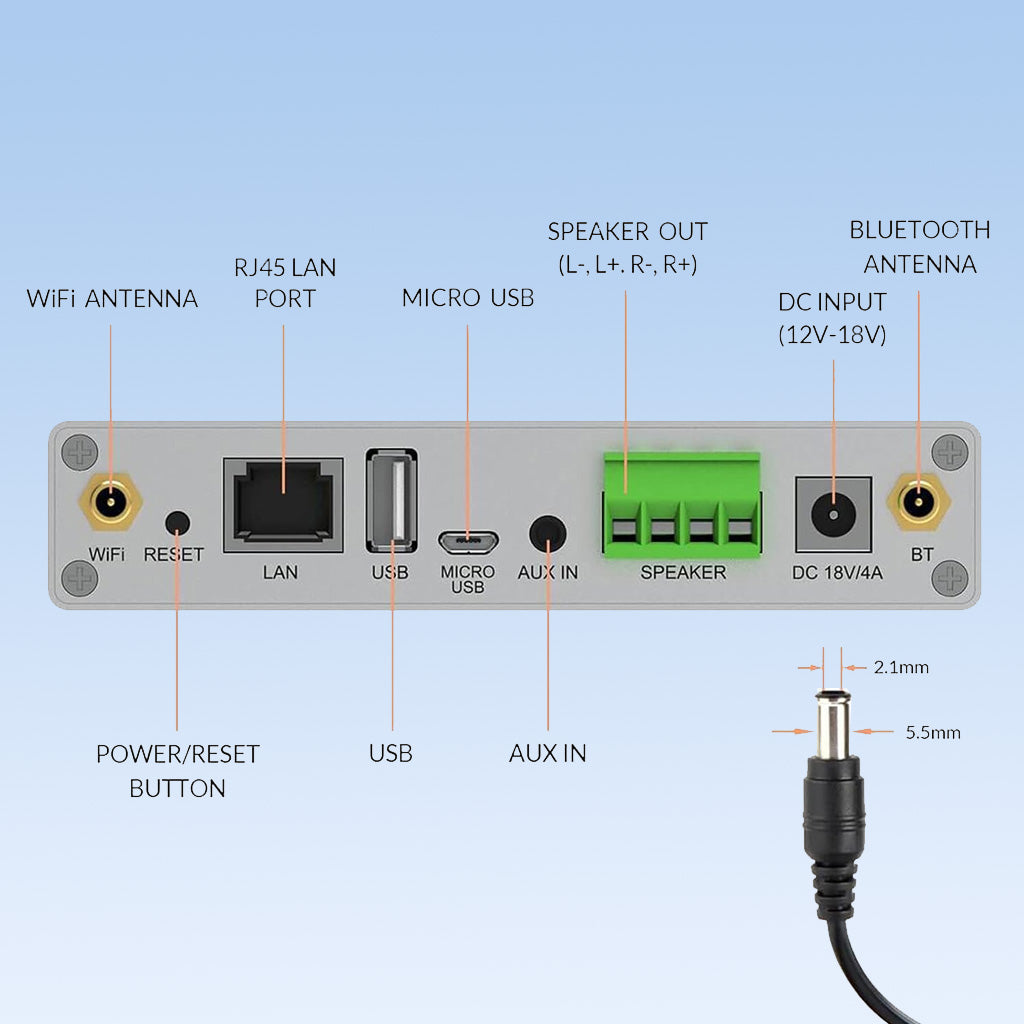 Arylic A30 30W x 2 Wireless Mini Stereo Amplifier for speaker product specification