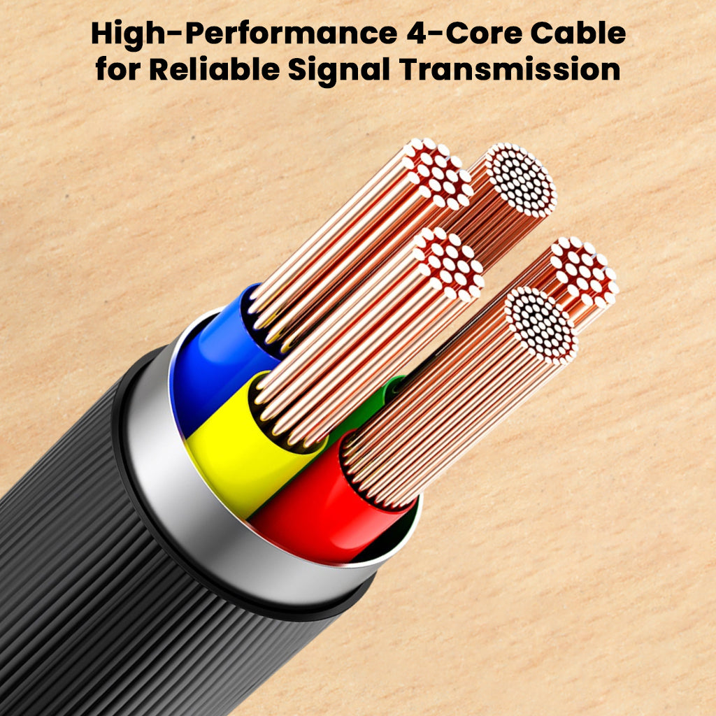 Audiocular C08 features a 4-core high-performance cable ensuring reliable signal transmission and superior audio quality.
