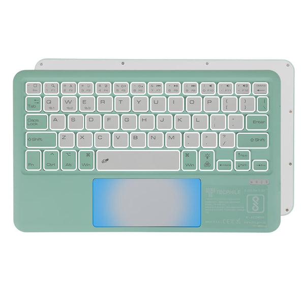 B102D Bluetooth Wireless Keyboard with Multi-Touch Trackpad, 7 Color Backlit - 22