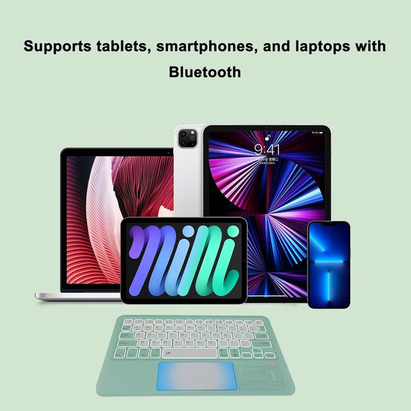 B102D Bluetooth Wireless Keyboard with Multi-Touch Trackpad, 7 Color Backlit - 11