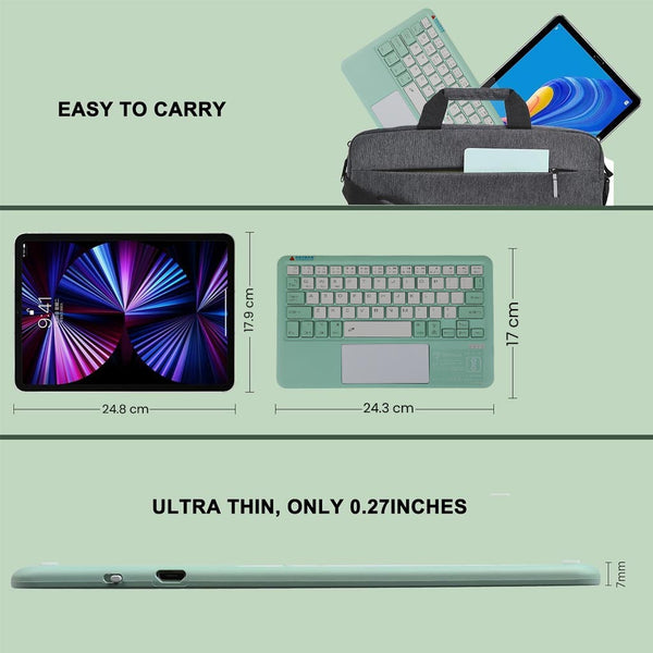 B102D Bluetooth Wireless Keyboard with Multi-Touch Trackpad, 7 Color Backlit - 12