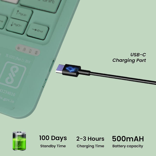 B102D Bluetooth Wireless Keyboard with Multi-Touch Trackpad, 7 Color Backlit - 13