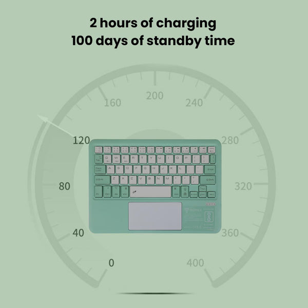 B102D Bluetooth Wireless Keyboard with Multi-Touch Trackpad, 7 Color Backlit - 10