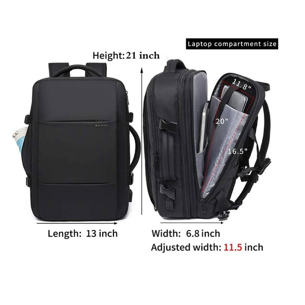 BANGE 1908D 55L Anti Theft Waterproof Large Capacity Expandable Laptop Backpack - 4