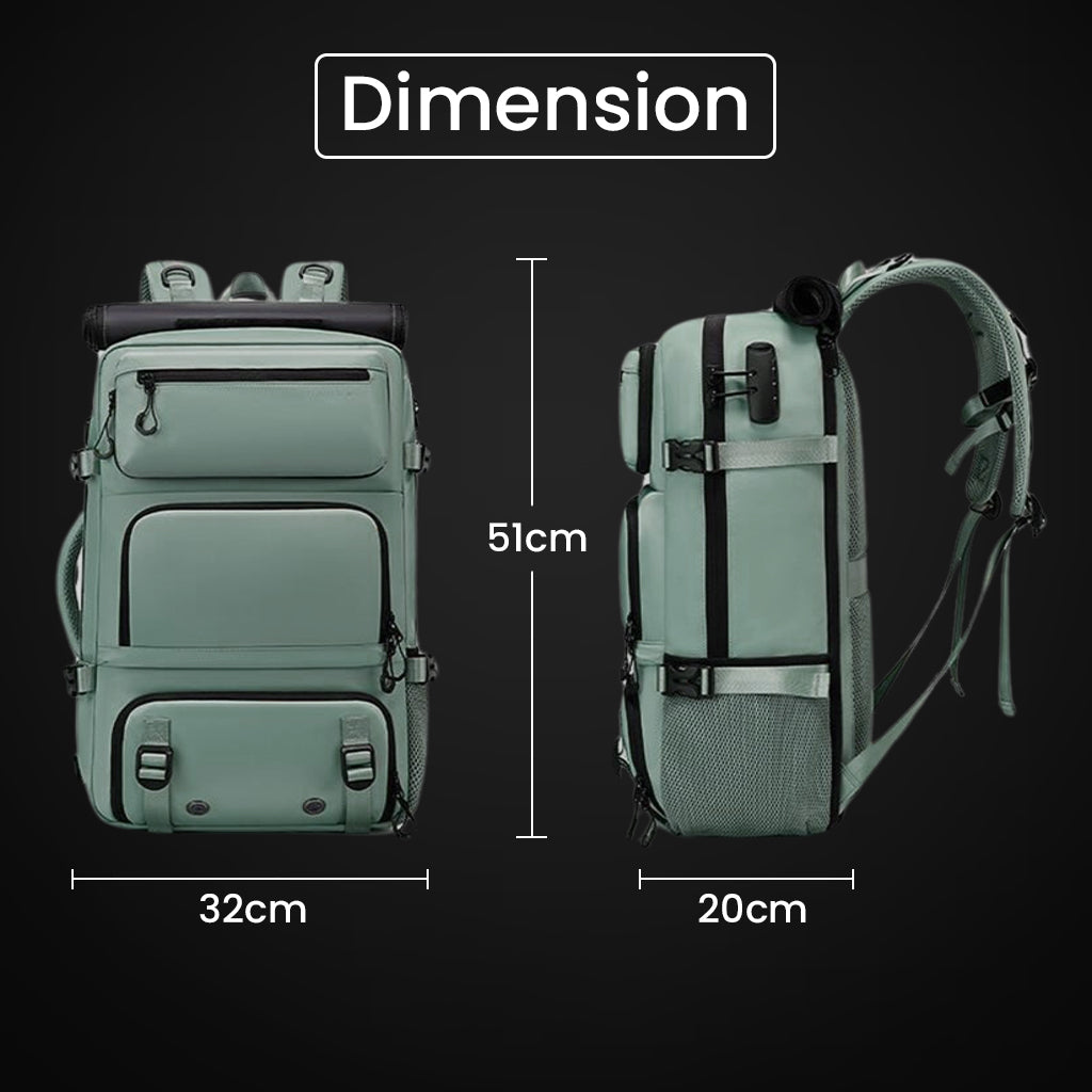 BANGE 1810 35L Large Capacity Bag Travelling Backpack with Detachable Sling Bag
