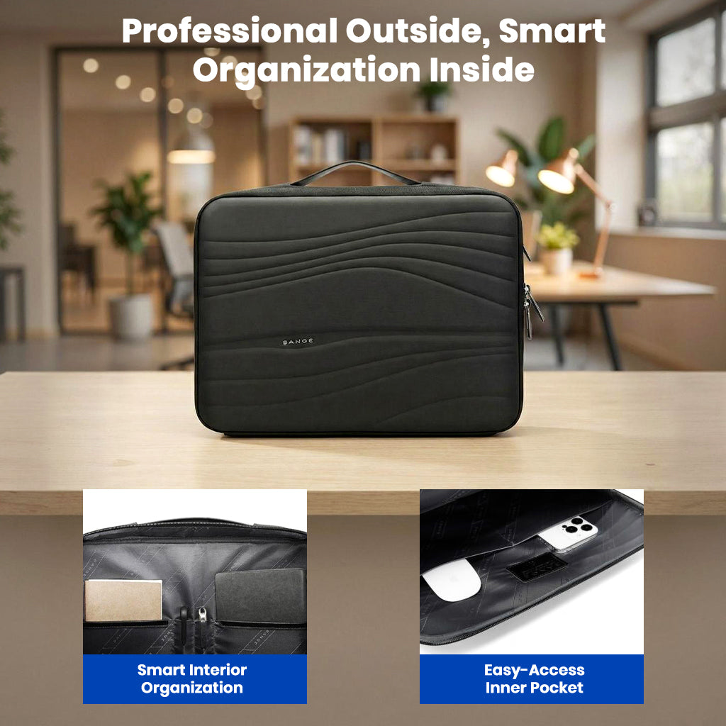 BANGE Waterproof Laptop Briefcase with smart interior organization and easy-access inner pocket, perfect for professional use.