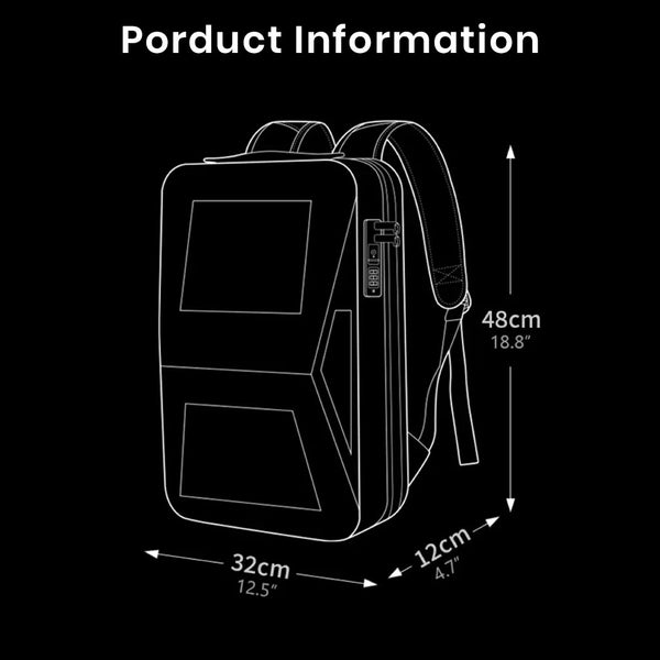 BANGE 2956 Anti Theft Hard Shell Laptop Backpack 20L-27L Expandable - 5