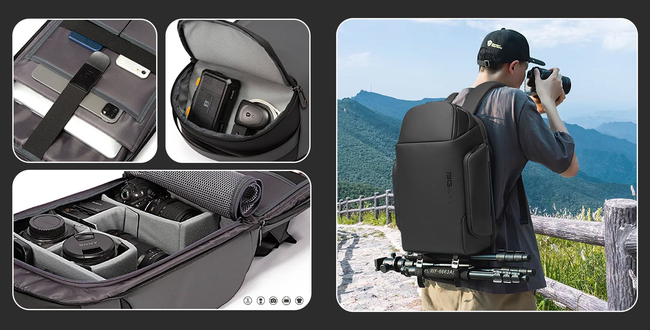 Bange 7277 15 waterproof large capacity camera bag for dslr slr  1 7683fc62 f46c 450b b257 70db4be3e61d