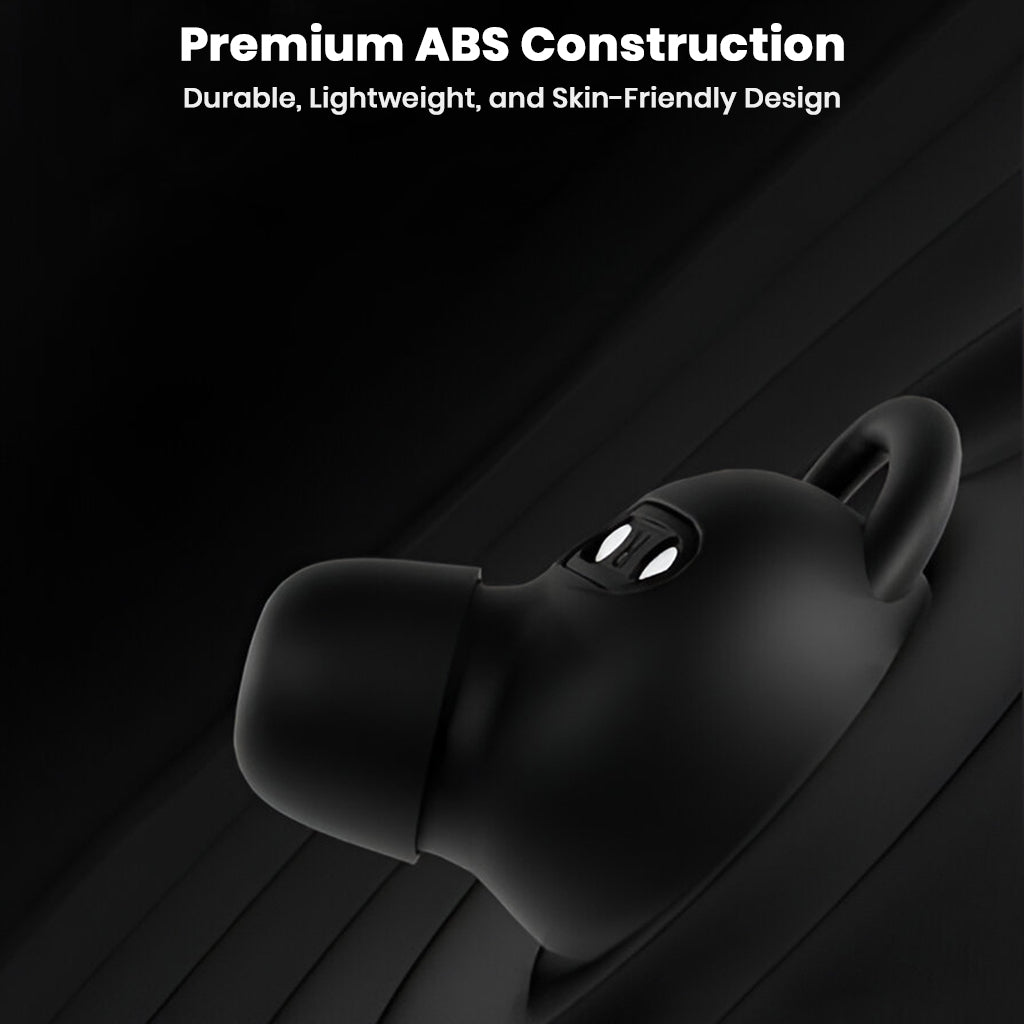 Close-up of CCA- Sleep 6mm Dynamic Driver Smart ANC Bluetooth 5.4 TWS earbud in black, showcasing premium ABS construction for durability and comfort.