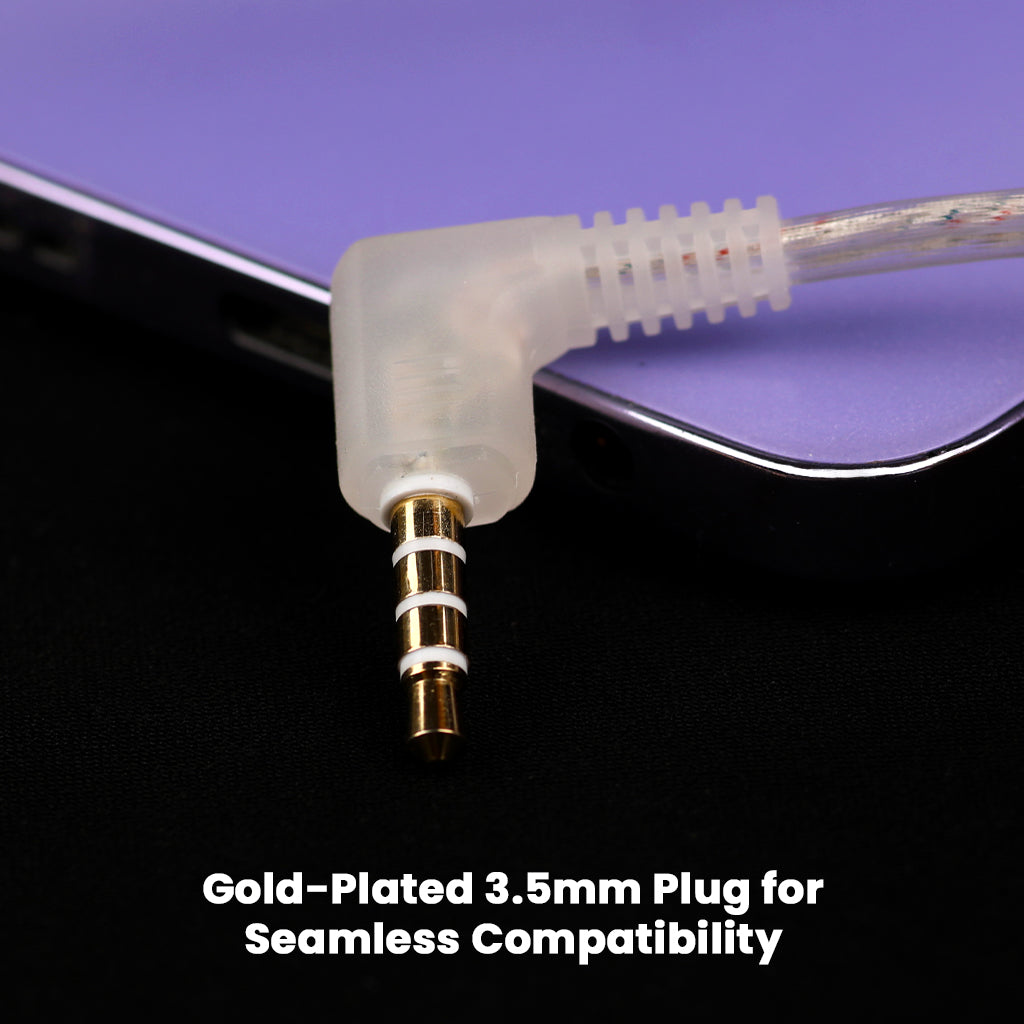Gold-plated 3.5mm plug of AUDIOCULAR - RC2 IEM Replacement Cable ensures seamless compatibility with smartphones and audio devices.