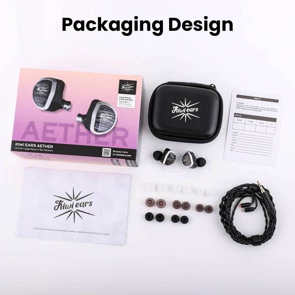Kiwiears Aether IEM Black NoMic 3.5MM IEM PACKAGING
