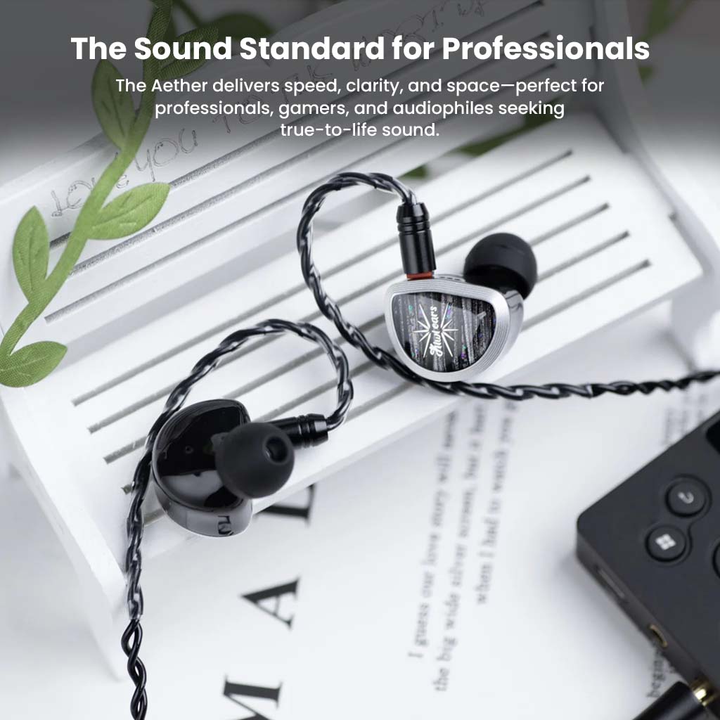 Kiwiears Aether IEM Black NoMic 3.5MM THE SOUND STANDARD FOR PROFESSIONALS