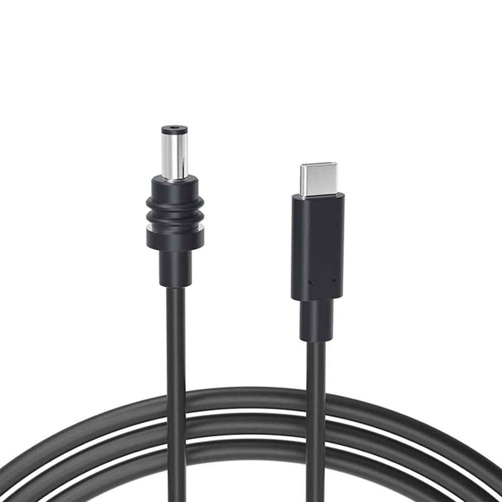 TECPHILE 20V Type-C PD 100W to DC power adapter cable with 500CM length, ideal for laptops and routers, featuring USB-C and DC barrel connectors.
