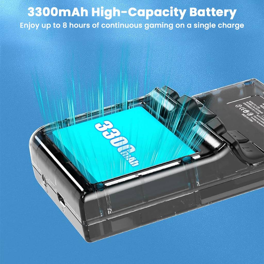 Equipped with a 3300mAh battery, the ANBERNIC RG35XX Plus offers up to 8 hours of continuous gaming on a single charge for extended playtime.