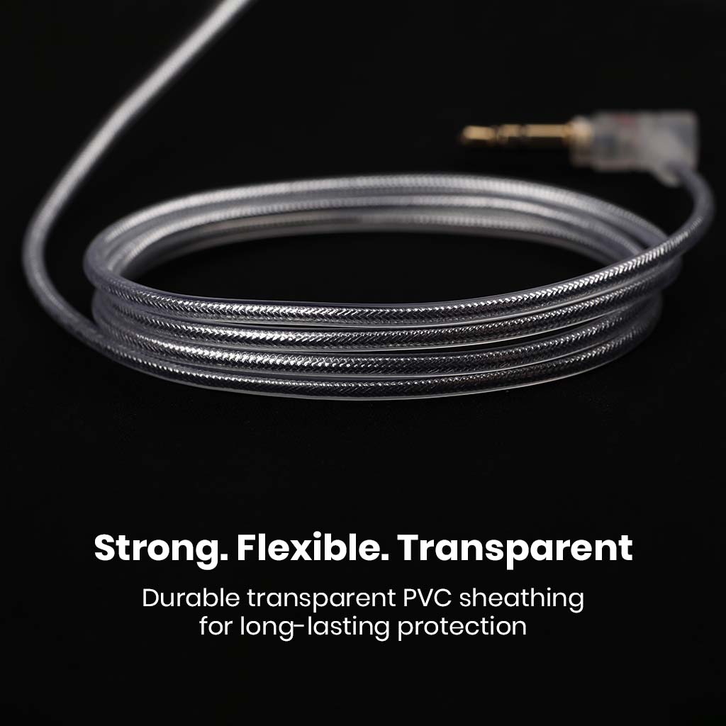Durable Moondrop – Chu 2 Replacement Cable with transparent PVC sheathing, providing long-lasting protection and flexibility for daily use.