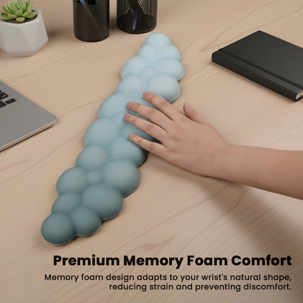 TECPHILE memory foam wrist rest adapts to wrist shape, offering premium comfort and reducing strain during extended use.