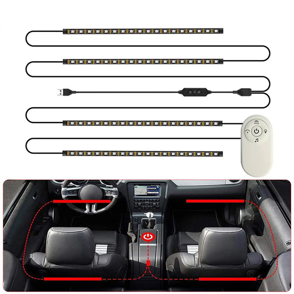 TECPHILE Car Atmosphere Rainbow RGBIC LED light - 9