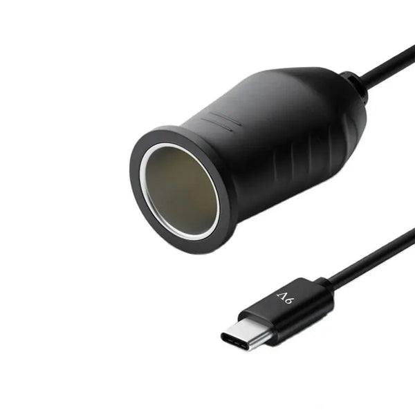 TECPHILE Type-C to Car Cigarette Lighter Socket Female Converter Adapter - 10
